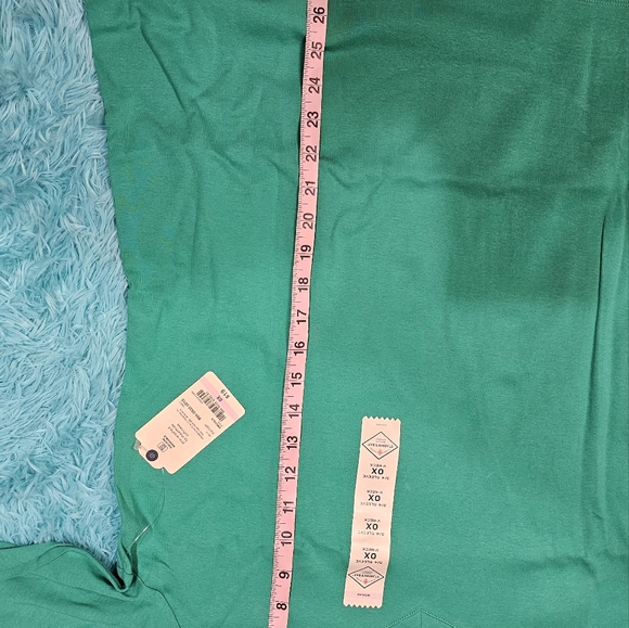 NWT St. John's Bay Essential Tee V-Neck 3/4 Sleeve Emerald Green Top Size 0X - Picture 4 of 7